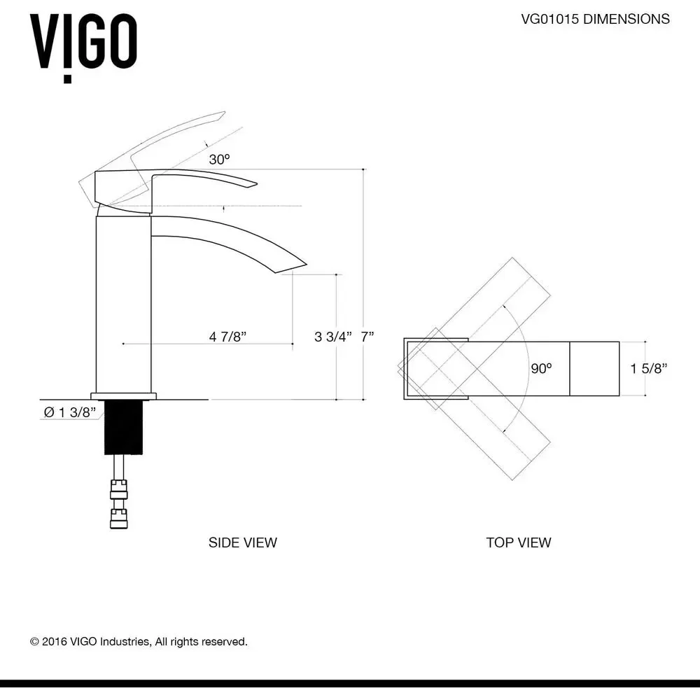 VIGO Satro 7'' H Single -Hole Bathroom Faucet in Matte Black-VG01015MB